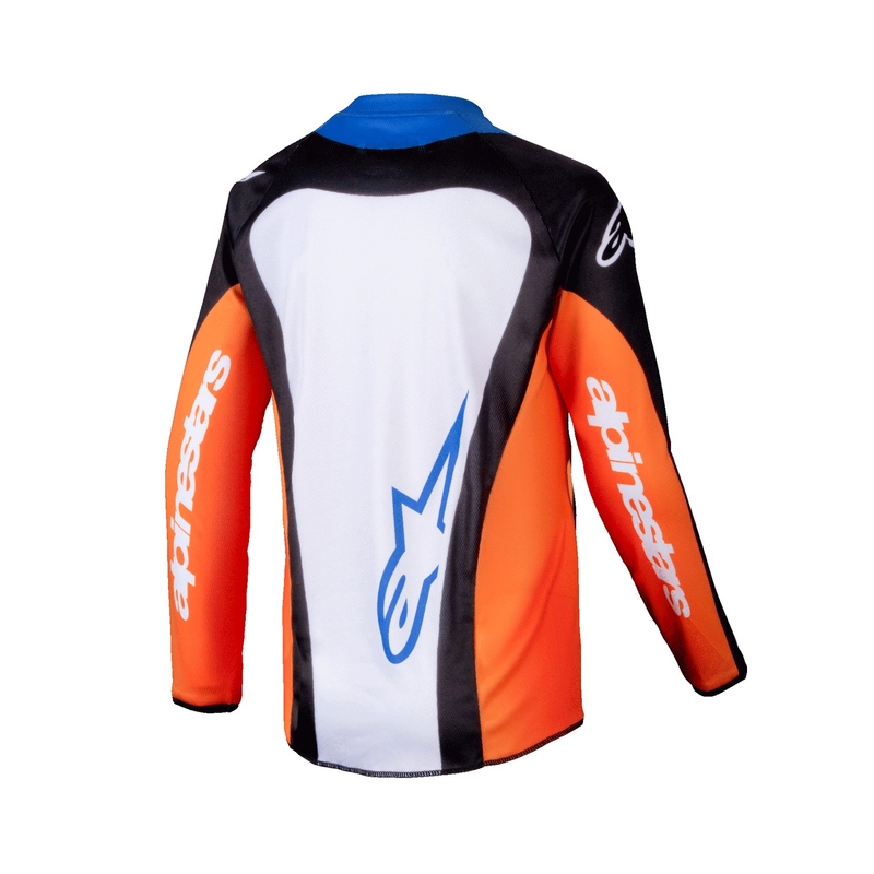 Maillot motocross enfant Alpinestars Racer Orange fondu et bleu