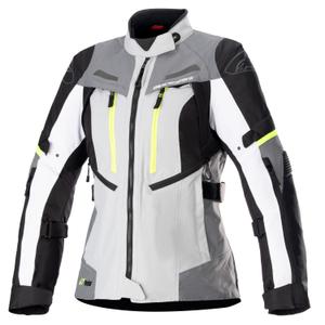 Veste de moto Alpinestars Femme Stella Bogota PRO Drystar 2025 Gris-Noir-Jaune fluo