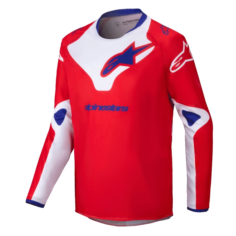 Maillot motocross enfant Alpinestars Racer Veil rouge et blanc