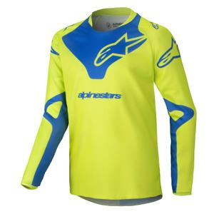Maillot motocross enfant Alpinestars Racer Veil jaune fluo-bleu