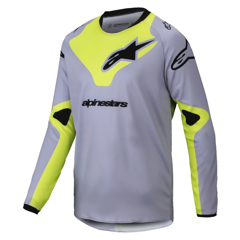 Maillot motocross enfant Alpinestars Racer Veil gris-jaune fluo