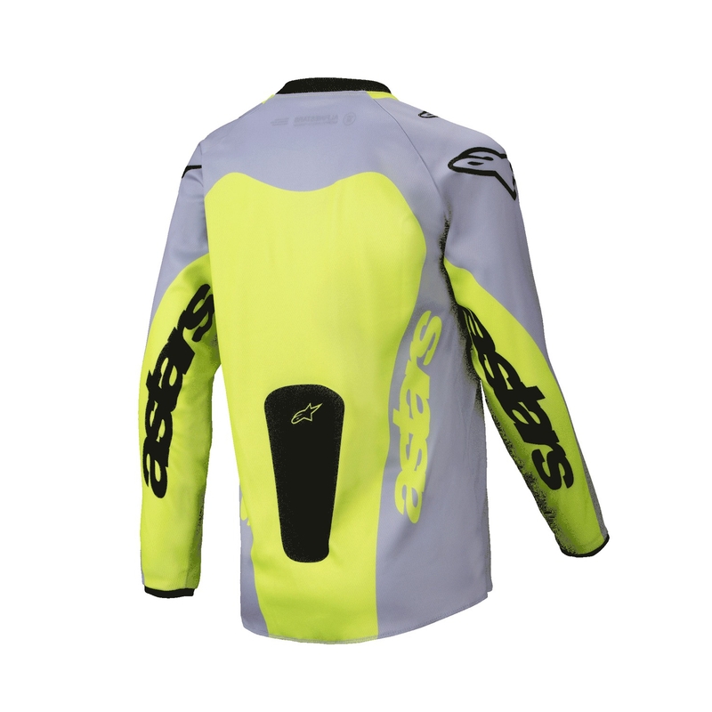 Maillot motocross enfant Alpinestars Racer Veil gris-jaune fluo