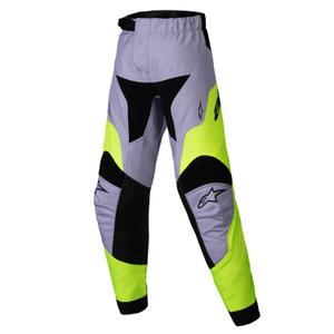 Pantalon de motocross Alpinestars Racer Veil Kids gris-jaune fluo