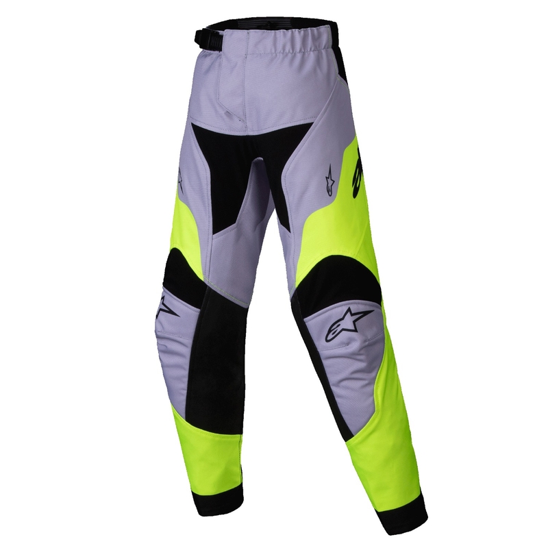 Pantalon de motocross Alpinestars Racer Veil Kids gris-jaune fluo