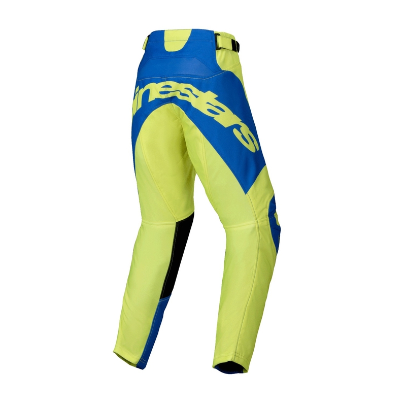 Pantalon de motocross Alpinestars Racer Veil jaune fluo-bleu pour enfants