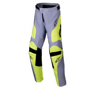 Pantalon de motocross Alpinestars Racer Veil pour enfants gris-jaune fluo