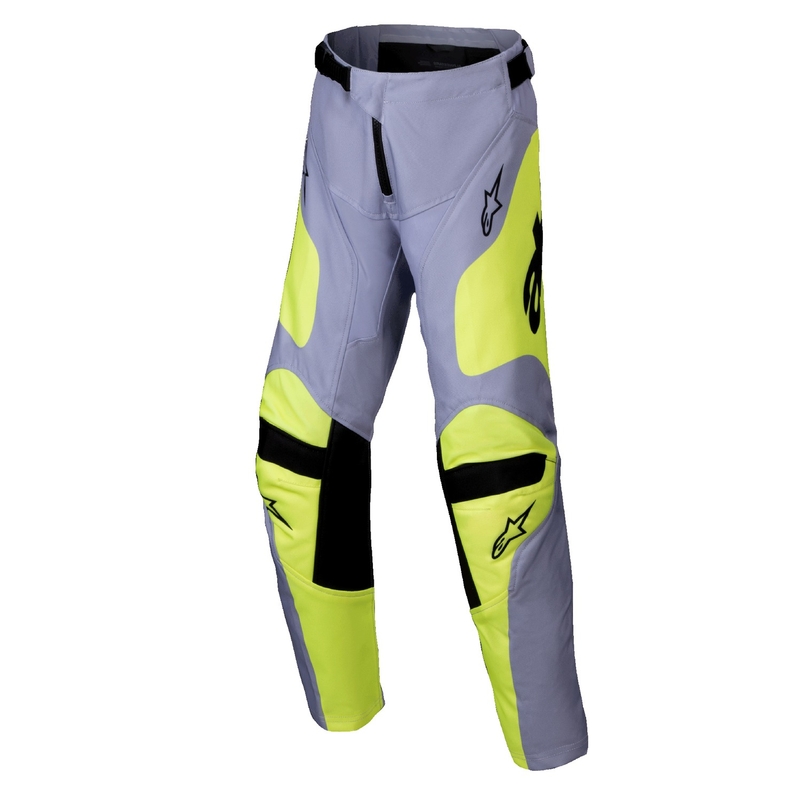 Pantalon de motocross Alpinestars Racer Veil pour enfants gris-jaune fluo