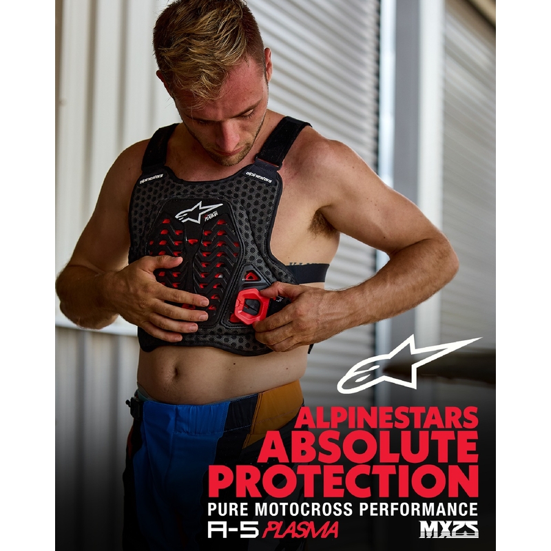 Protection thoracique Alpinestars A-5 Plasma noir-rouge-blanc