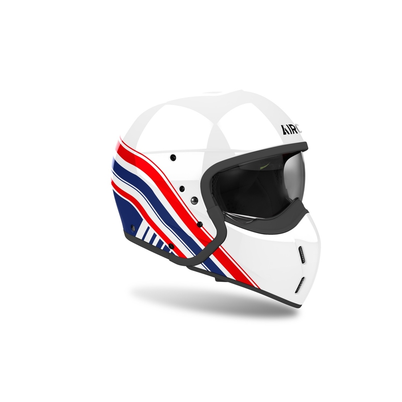Casque moto modulable Airoh J110 Eon brillant blanc-bleu-rouge