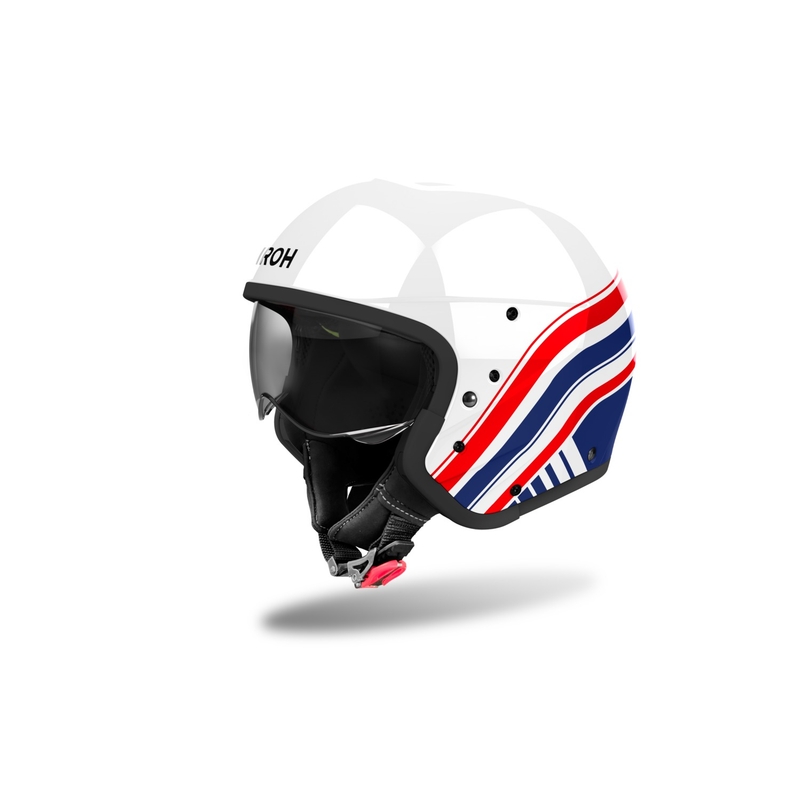 Casque moto modulable Airoh J110 Eon brillant blanc-bleu-rouge