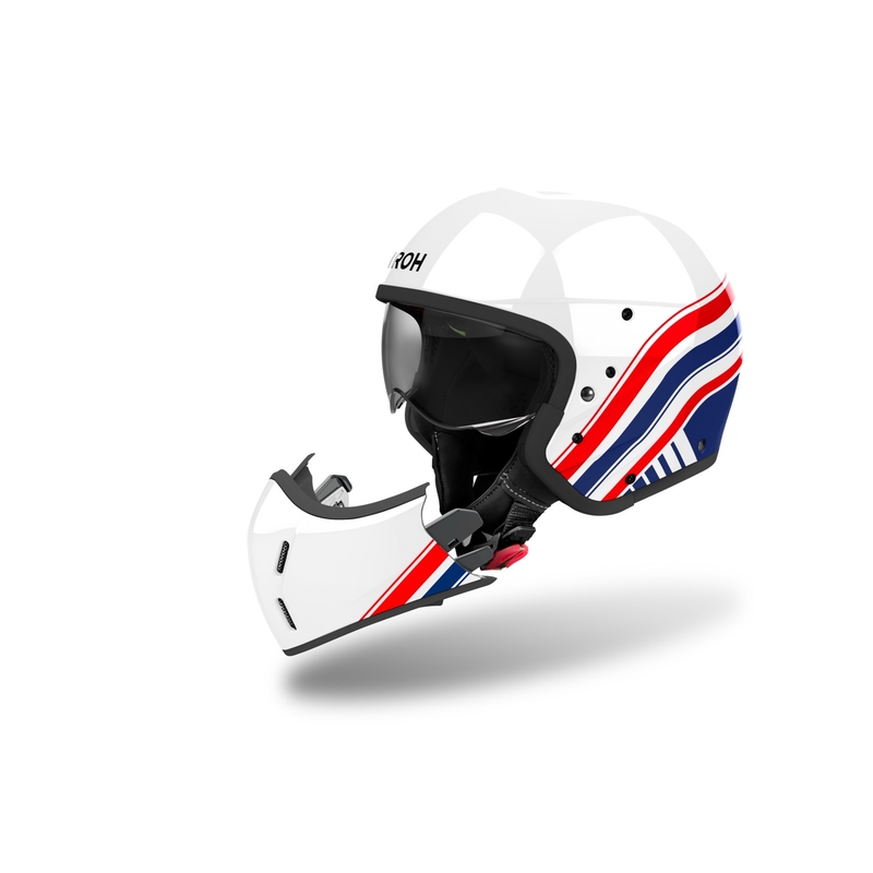 Casque moto modulable Airoh J110 Eon brillant blanc-bleu-rouge