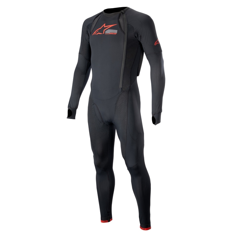 Couche extérieure de la veste airbag Alpinestars TECH-AIR®10 avec jambes longues noir-rouge-gris