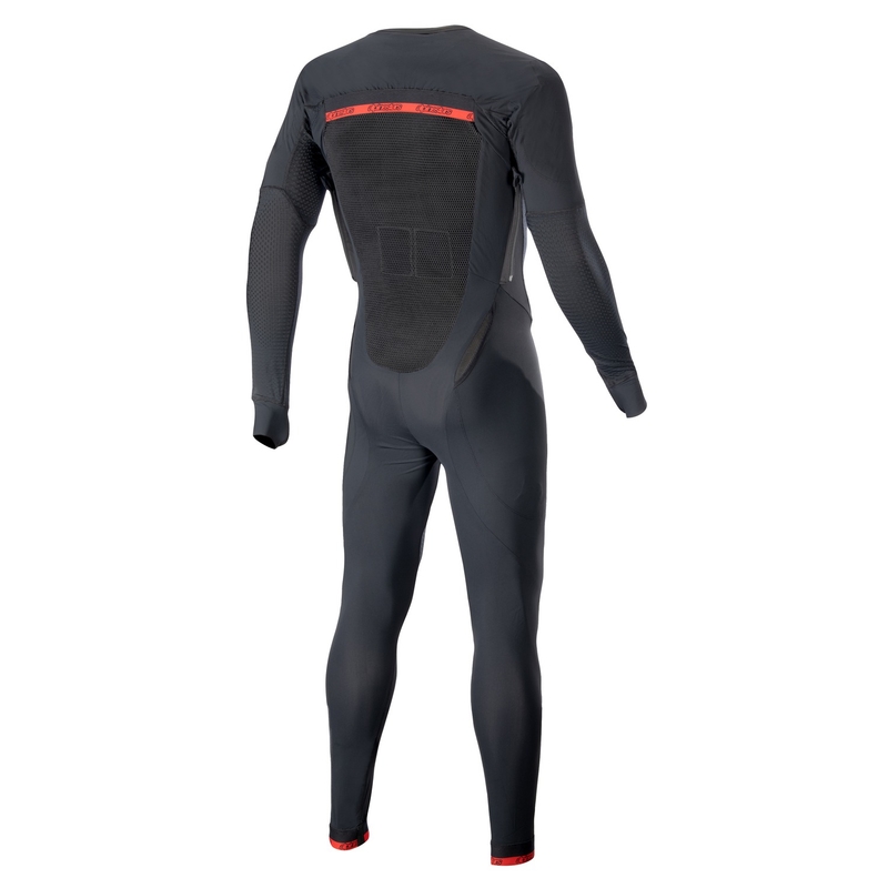 Couche extérieure de la veste airbag Alpinestars TECH-AIR®10 avec jambes longues noir-rouge-gris