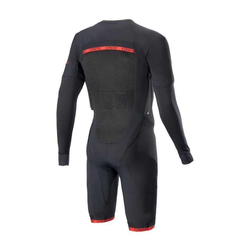 Couche extérieure de la veste airbag Alpinestars TECH-AIR®10 avec jambes courtes noir-rouge-gris