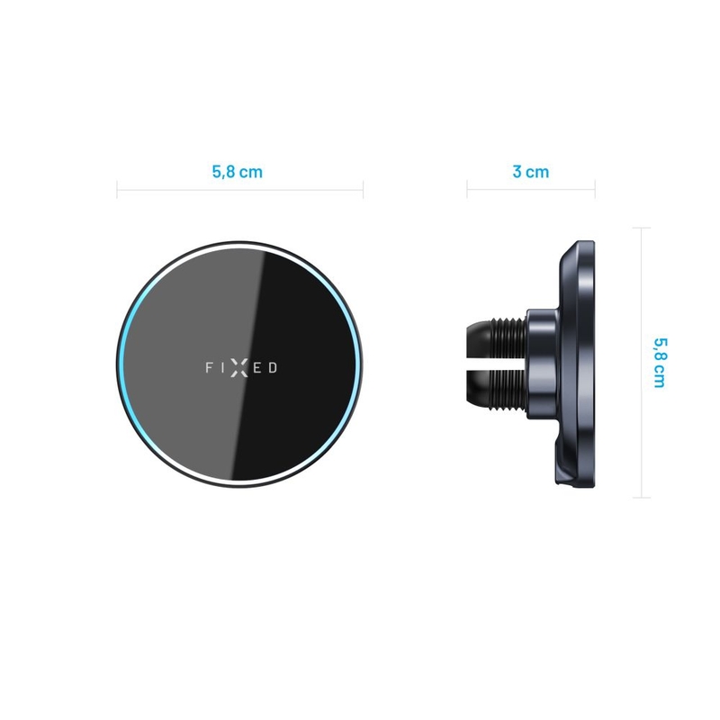 FIXED Support de charge sans fil MagRound avec support MagSafe Noir 15W