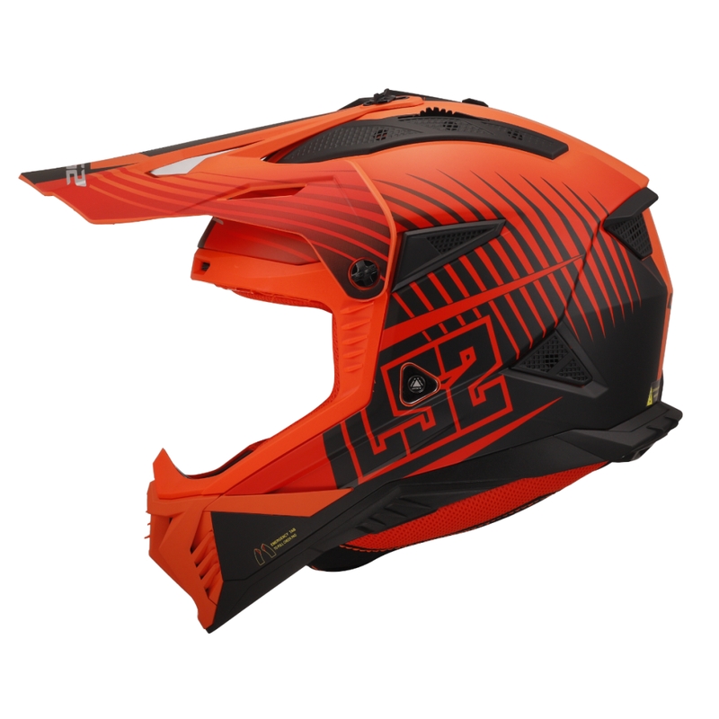 Casque de motocross LS2 MX708 Fast II Duck orange-rouge