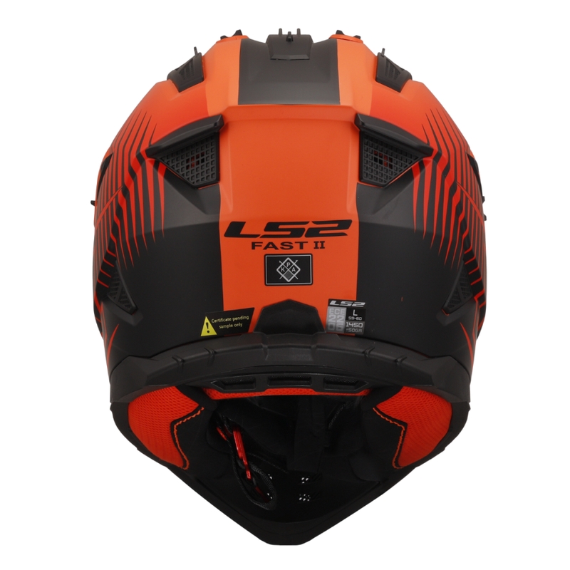 Casque de motocross LS2 MX708 Fast II Duck orange-rouge