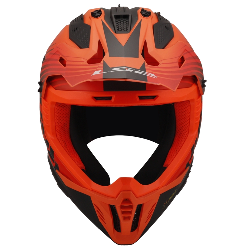 Casque de motocross LS2 MX708 Fast II Duck orange-rouge