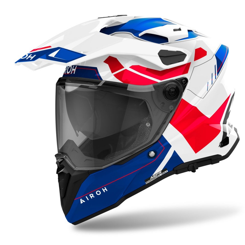 Casque d'enduro Airoh Commander 2 Reveal bleu-rouge brillant