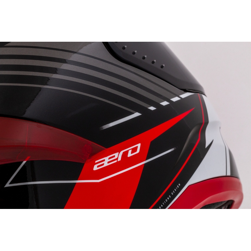 Casque moto intégral Cassida Aero Drome noir-rouge-blanc-gris