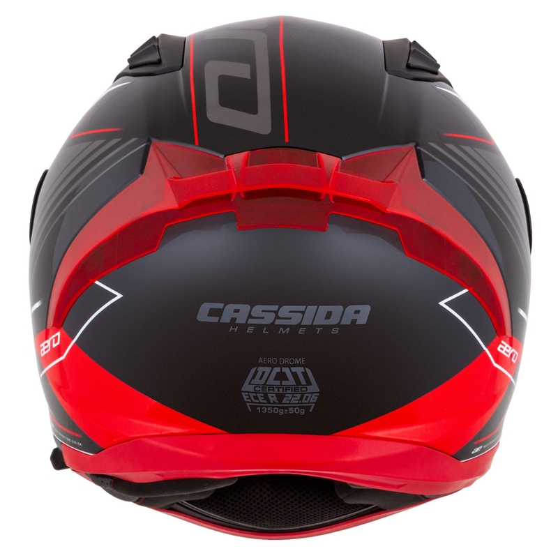 Casque moto intégral Cassida Aero Drome noir-rouge-blanc-gris