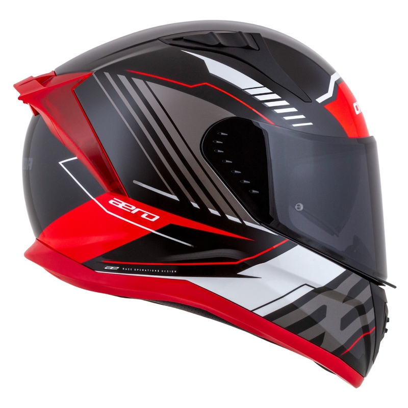 Casque moto intégral Cassida Aero Drome noir-rouge-blanc-gris