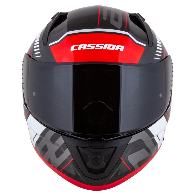 Casque moto intégral Cassida Aero Drome noir-rouge-blanc-gris