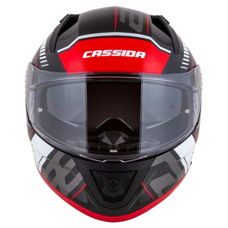 Casque moto intégral Cassida Aero Drome noir-rouge-blanc-gris
