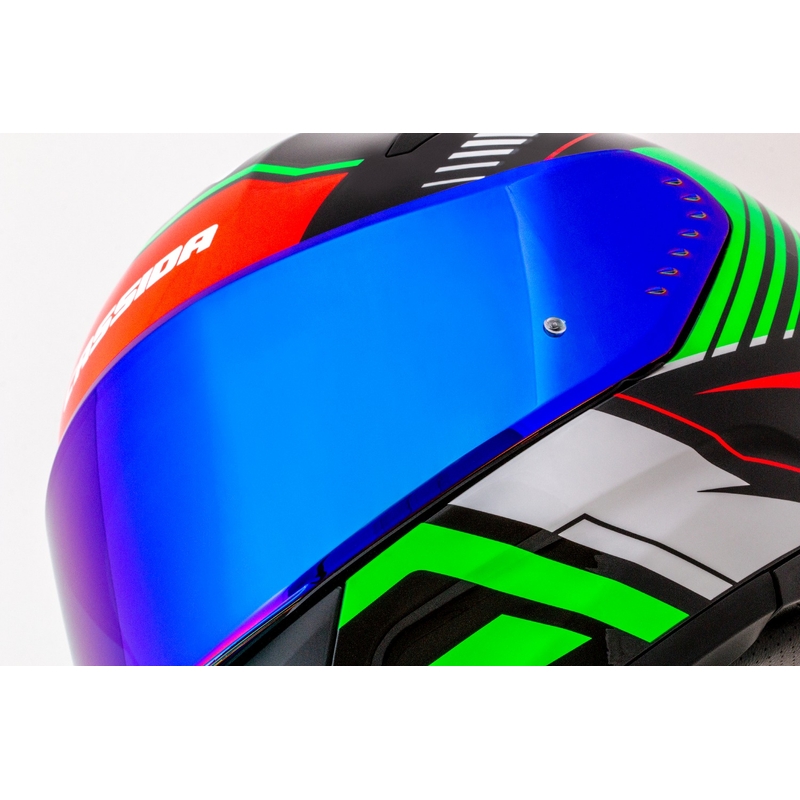 Casque moto intégral Cassida Aero Drome noir-rouge-vert-blanc