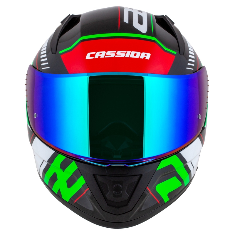 Casque moto intégral Cassida Aero Drome noir-rouge-vert-blanc
