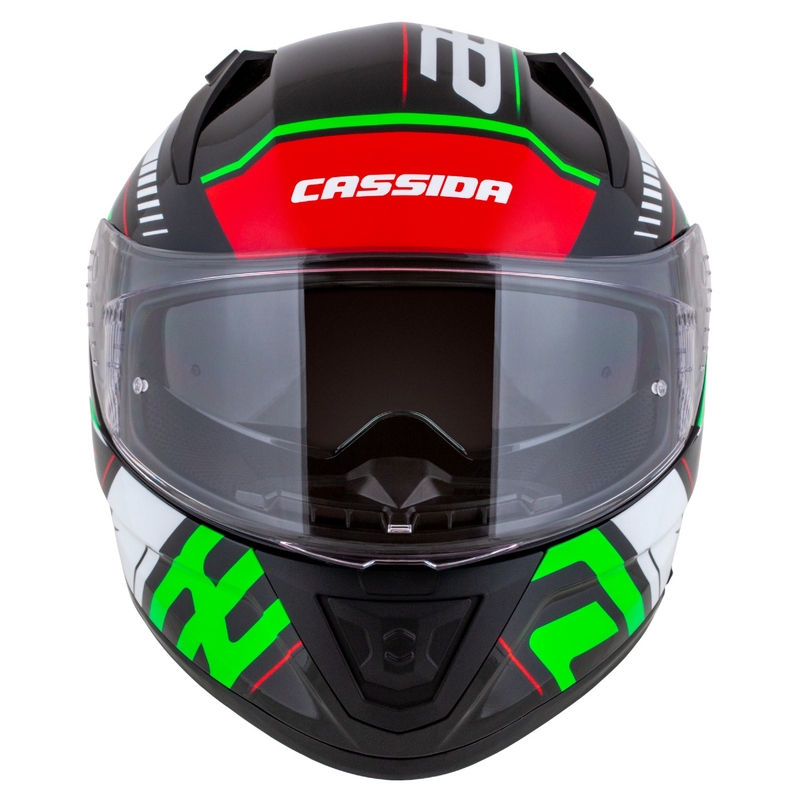 Casque moto intégral Cassida Aero Drome noir-rouge-vert-blanc