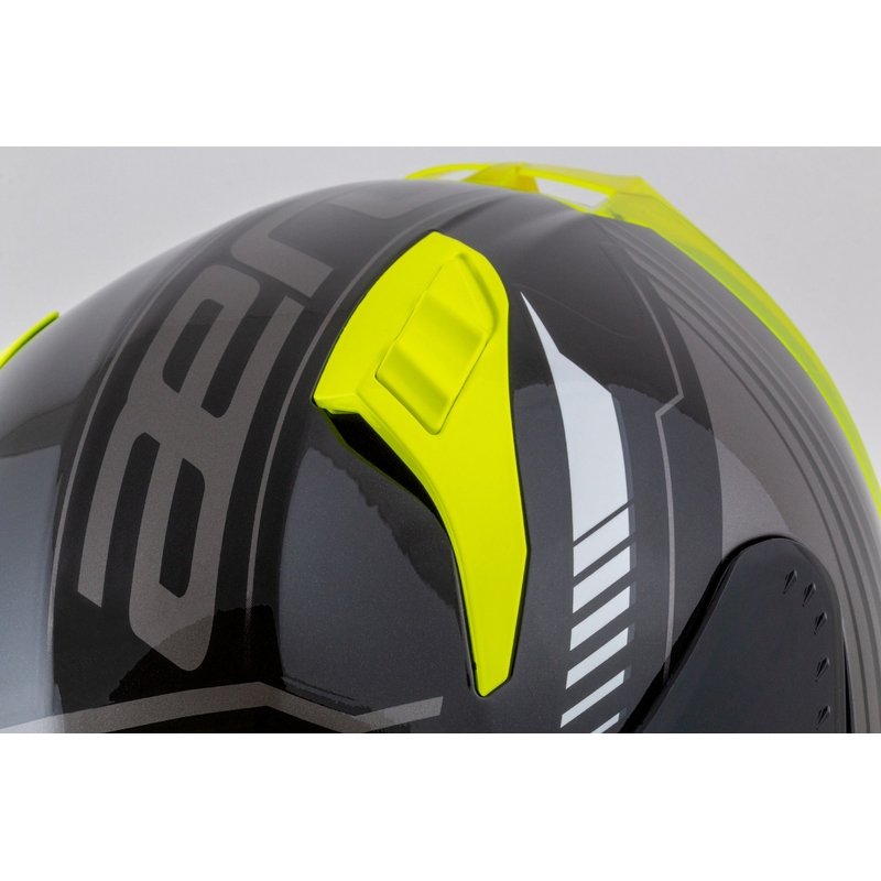 Casque moto intégral Cassida Aero Drome noir-jaune fluo-blanc-gris