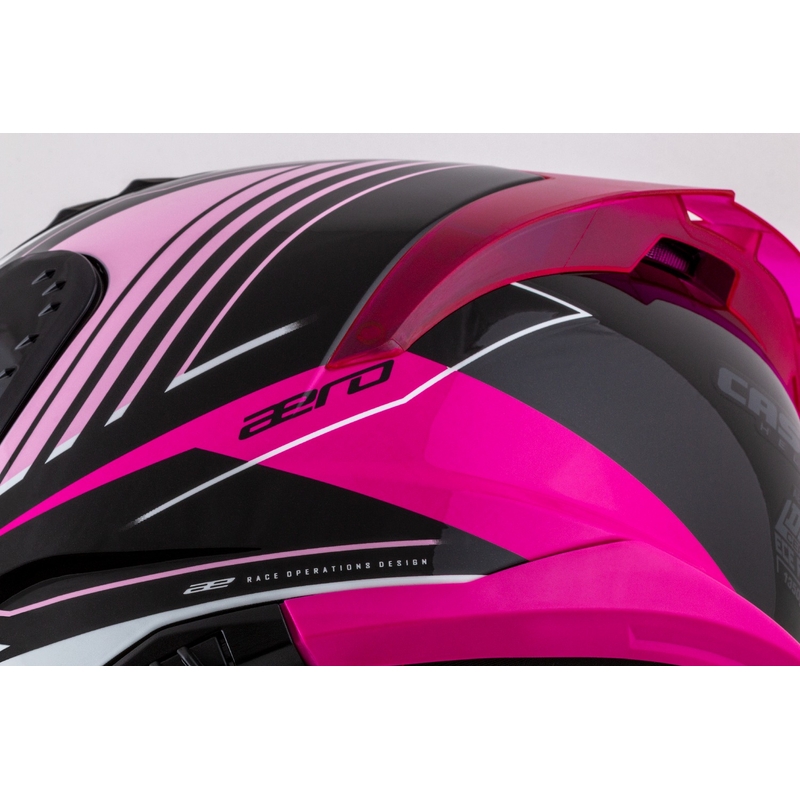 Casque de moto intégral Cassida Aero Drome noir-rose-blanc