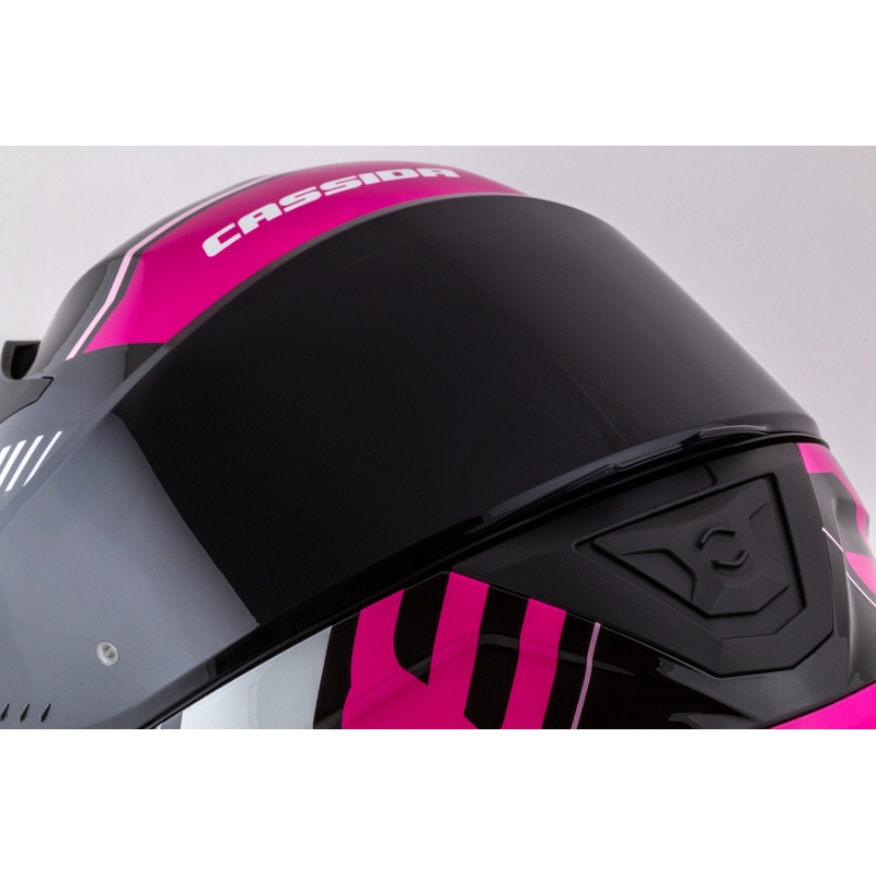 Casque de moto intégral Cassida Aero Drome noir-rose-blanc