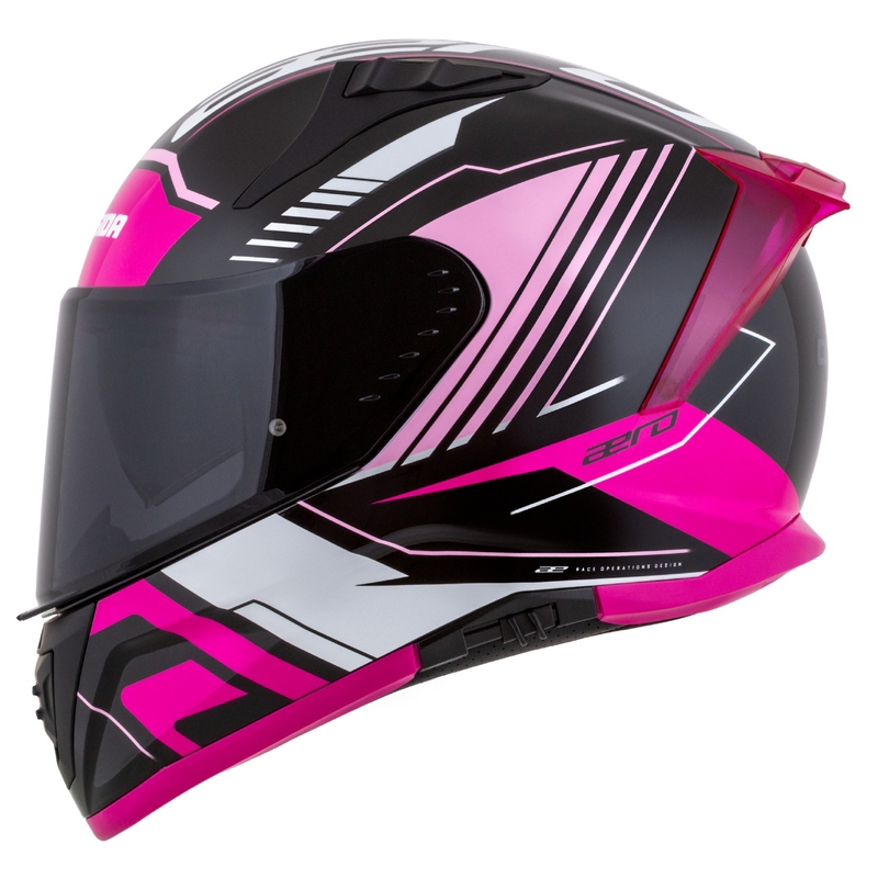Casque de moto intégral Cassida Aero Drome noir-rose-blanc