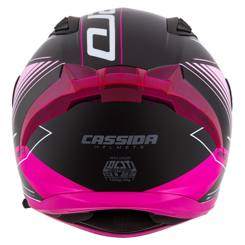 Casque de moto intégral Cassida Aero Drome noir-rose-blanc