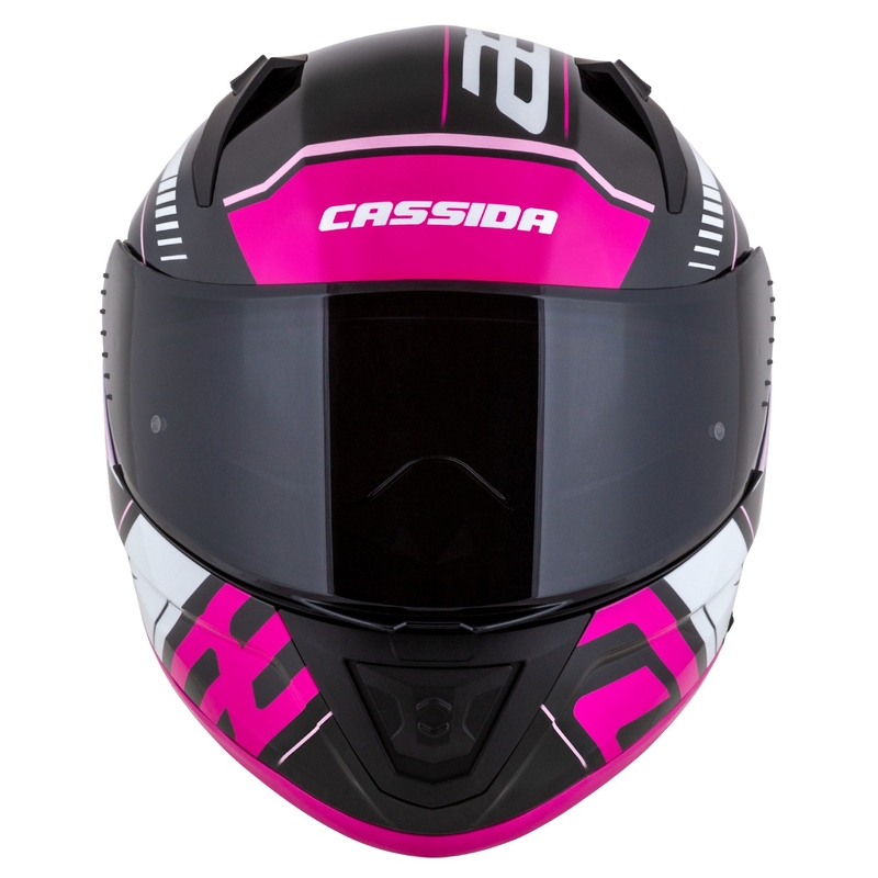 Casque de moto intégral Cassida Aero Drome noir-rose-blanc