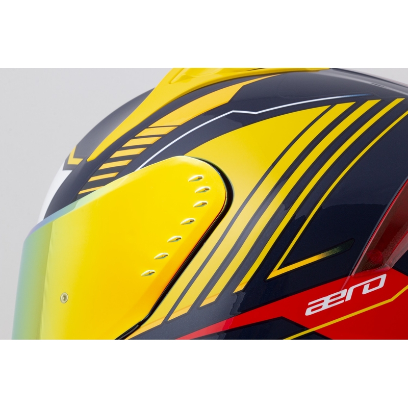 Casque moto intégral Cassida Aero Drome bleu-fluo jaune-orange-rouge-bleu clair-blanc