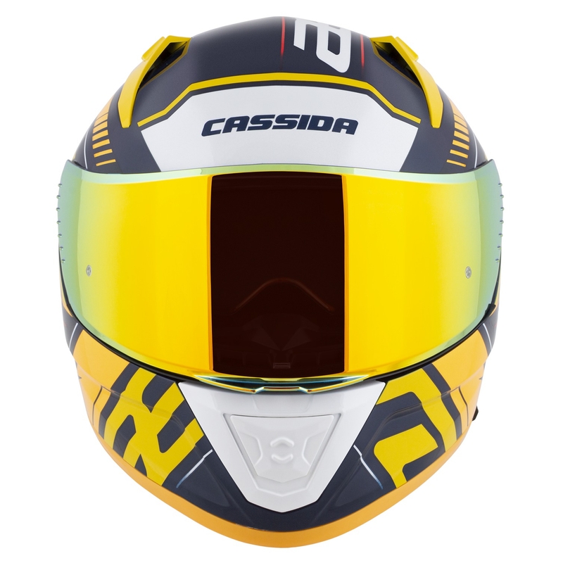 Casque moto intégral Cassida Aero Drome bleu-fluo jaune-orange-rouge-bleu clair-blanc