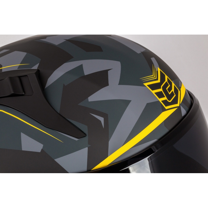 Casque moto intégral Cassida Aero camo gris-noir-jaune fluo