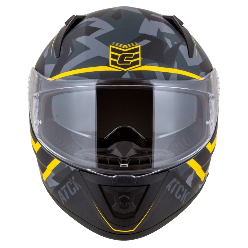 Casque moto intégral Cassida Aero camo gris-noir-jaune fluo