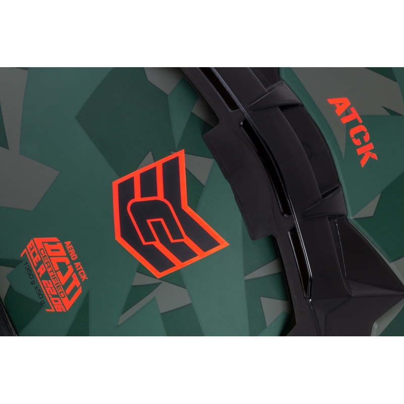 Casque moto intégral Cassida Aero ATCK camo vert-noir-gris-orange