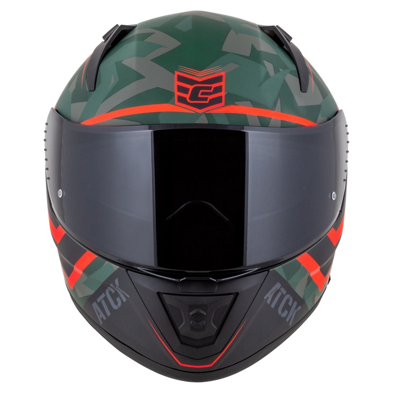 Casque moto intégral Cassida Aero ATCK camo vert-noir-gris-orange