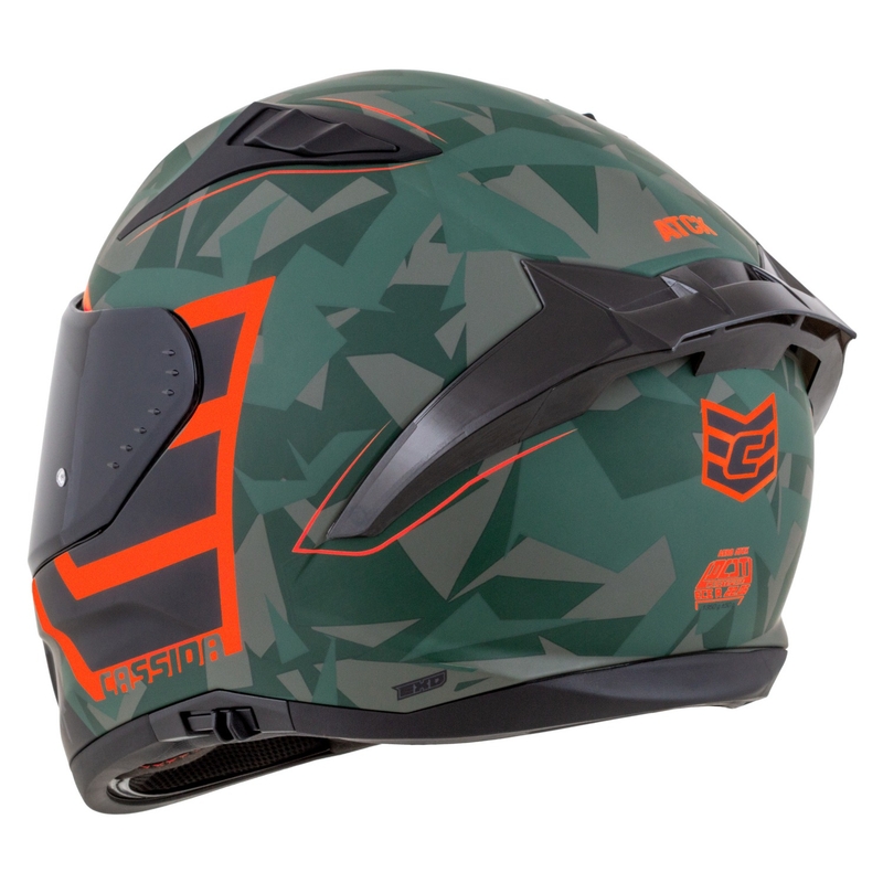 Casque moto intégral Cassida Aero ATCK camo vert-noir-gris-orange