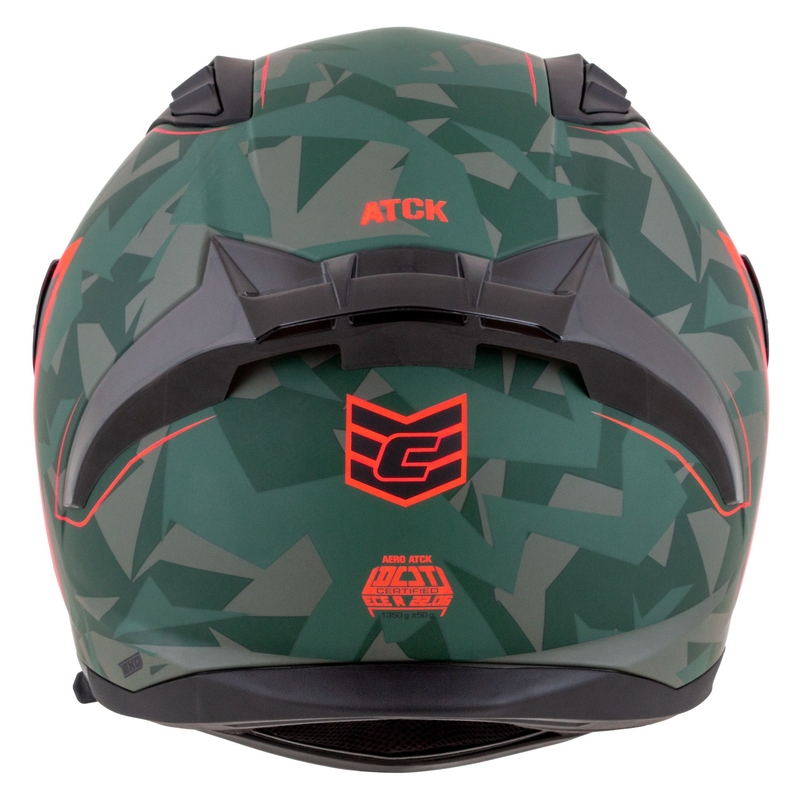 Casque moto intégral Cassida Aero ATCK camo vert-noir-gris-orange