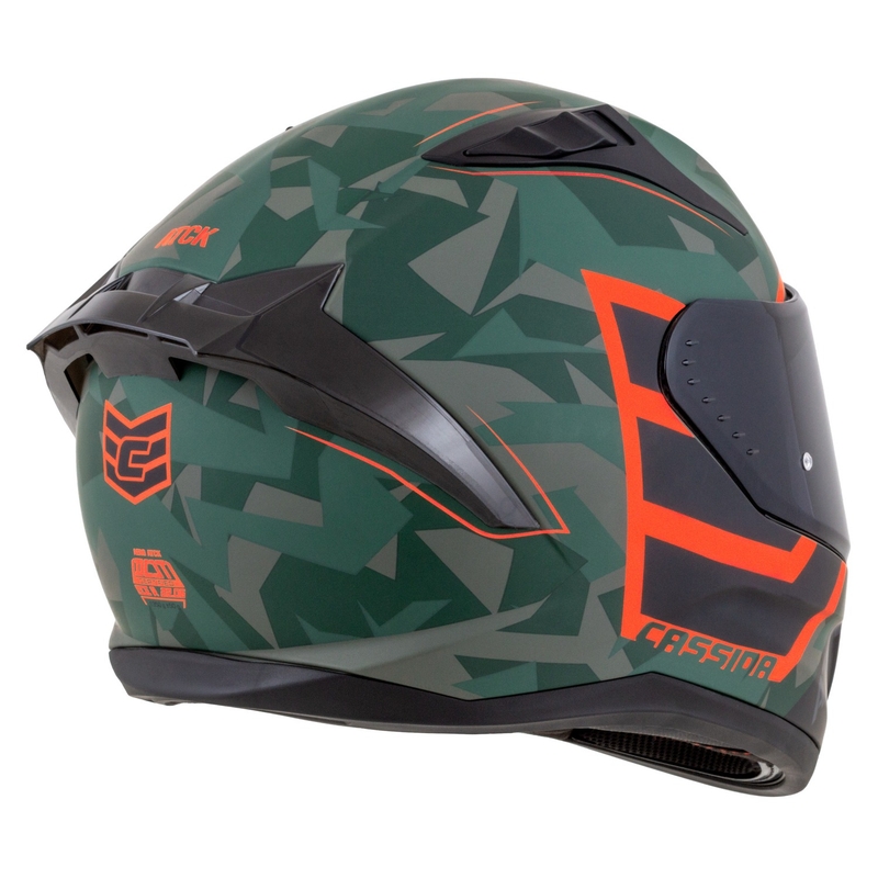 Casque moto intégral Cassida Aero ATCK camo vert-noir-gris-orange