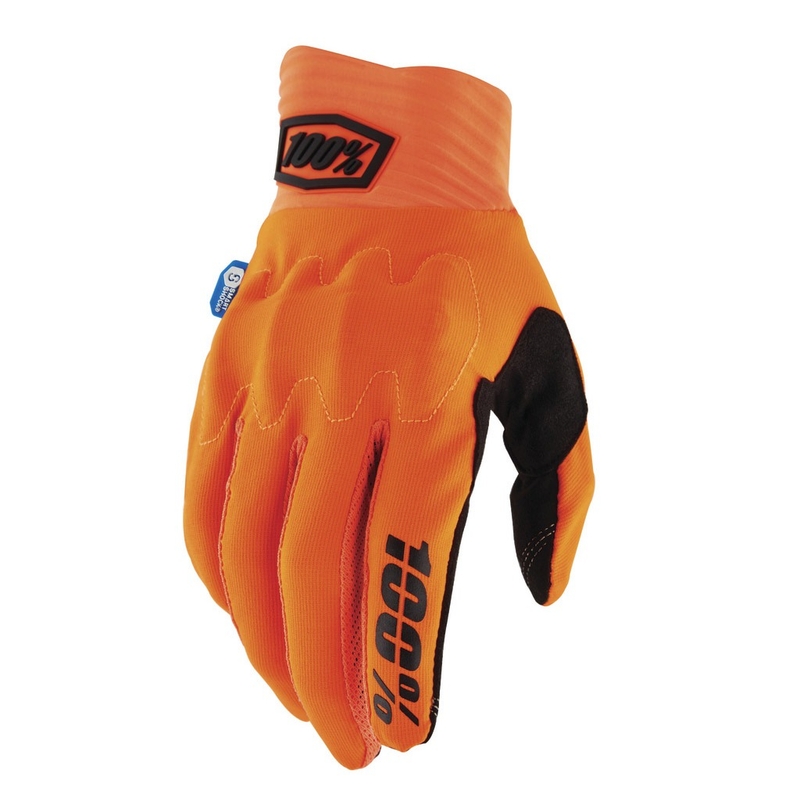 Gants motocross 100% Cognito Smart Shock orange fluo