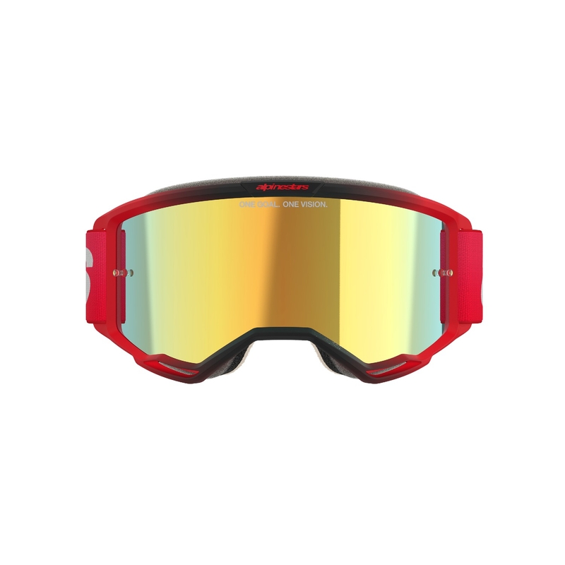 Lunettes de motocross Alpinestars Vision 5 Blaze rouge avec plexi miroir or