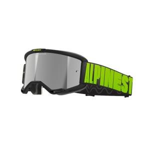 Lunettes de motocross Alpinestars Vision 5 Hollow gris-jaune fluo avec plexi argenté réfléchissant