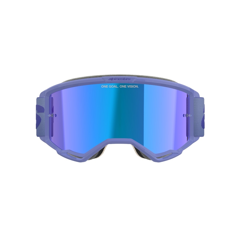 Lunettes de motocross Alpinestars Vision 5 Wordmark violet avec plexi bleu miroité